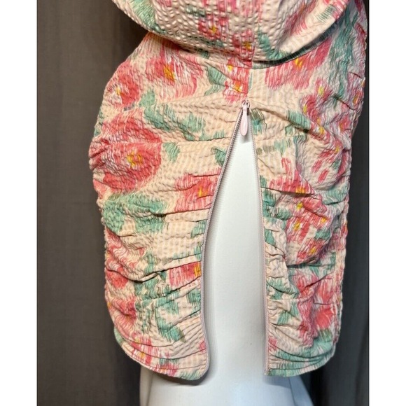 Urban Revivo Cottagecore Flowers Floral Puff Sleeve Crop Top Pink Size Size 6 - Picture 11 of 11